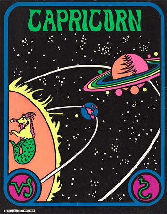 DESIGNERS UNKNOWN. [SIGNS OF THE ZODIAC / PSYCHEDELIC BLACKLIGHT]. Group of 12 posters. 1969-70. 21¾x17 inches, 55¼x43 cm. Pro-Arts, Ke